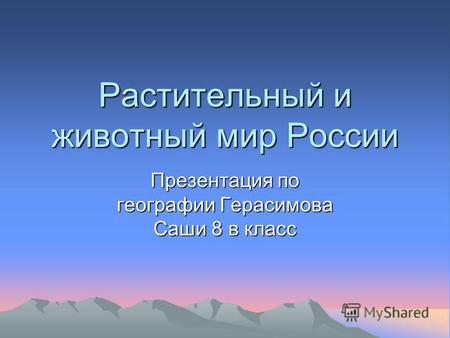 Презентация Растительный и животный мир России 8 кл.