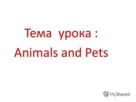 Презентация по английскому языку по теме: урок английского языка в 4 классе Дикие и домашние животные