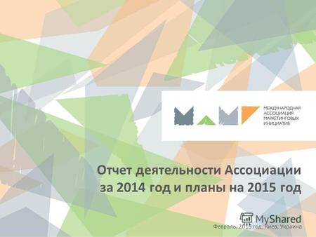 Отчет деятельности Ассоциации за 2014 год и планы на 2015 год Февраль, 2015 год, Киев, Украина.