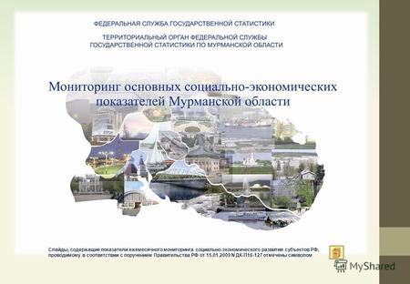 Слайды, содержащие показатели ежемесячного мониторинга социально-экономического развития субъектов РФ, проводимому в соответствии с поручением Правительства.