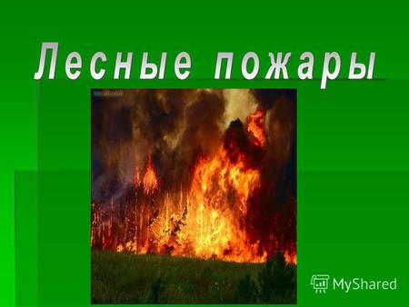 Лесной пожар это стихийное, неуправляемое распространение огня по лесным площадям. Лесной пожар это стихийное, неуправляемое распространение огня по лесным.