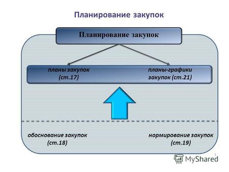 1 Планирование закупок планы закупок (ст.17) планы-графики закупок (ст.21) обоснование закупок (ст.18) нормирование закупок (ст.19)