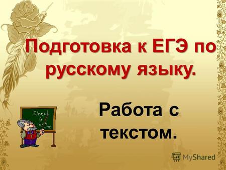 Подготовка к ЕГЭ по русскому языку. Работа с текстом.