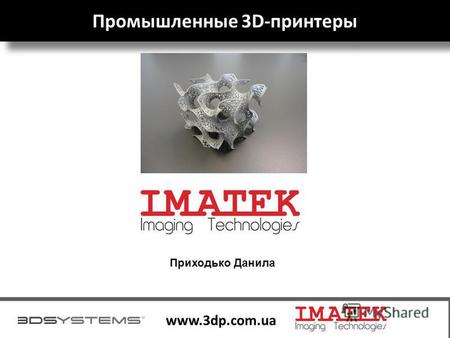 1 www.3dp.com.ua Промышленные 3D-принтеры Приходько Данила.