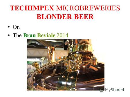TECHIMPEX MICROBREWERIES BLONDER BEER On The Brau Beviale 2014.