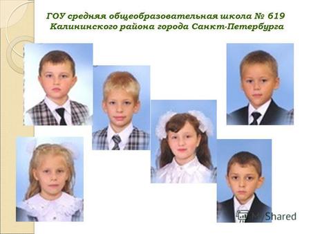 ГОУ средняя общеобразовательная школа 619 Калининского района города Санкт-Петербурга.