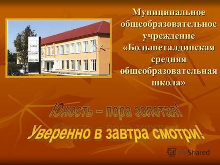 Муниципальное общеобразовательное учреждение «Большеталдинская средняя общеобразовательная школа»