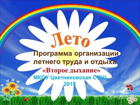 Программа организации летнего труда и отдыха «Второе дыхание» МКОУ Цветниковская СОШ 2015.