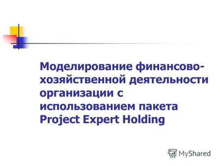 Моделирование финансово- хозяйственной деятельности организации с использованием пакета Project Expert Holding.