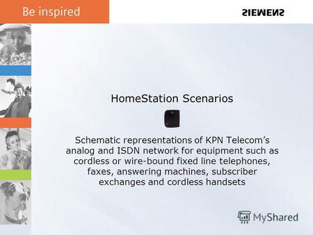 HomeStation Scenarios Schematic representations of KPN Telecoms analog and ISDN network for equipment such as cordless or wire-bound fixed line telephones,