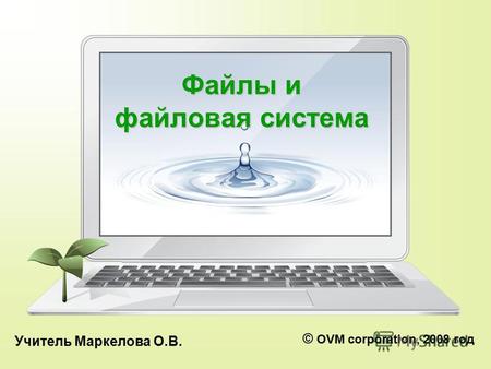 Файлы и файловая система Учитель Маркелова О.В. © OVM corporation, 2008 год.