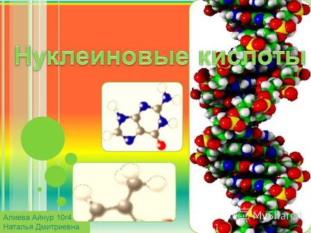 Алиева Айнур 10r4 Наталья Дмитриевна. Существует два типа нуклеиновых кислот: Дезоксирибонуклеиновая (ДНК) Рибонуклеиновая (РНК) Нуклеиновые кислоты играют.