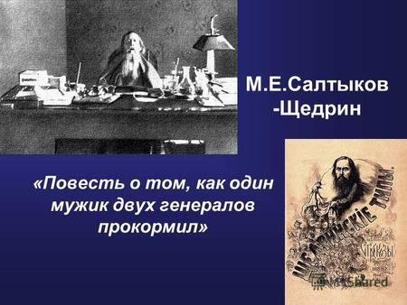 М.Е.Салтыков -Щедрин «Повесть о том, как один мужик двух генералов прокормил»
