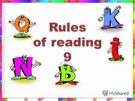 Rules of reading 9 sh sh [ ʃ ] ship fish shop.