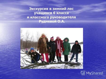 Экскурсия в зимний лес учащихся 6 класса и классного руководителя Рудневой О.А.