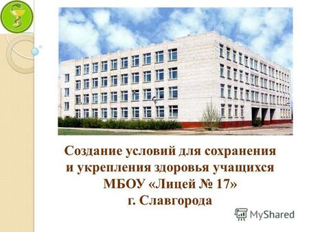 Создание условий для сохранения и укрепления здоровья учащихся МБОУ «Лицей 17» г. Славгорода.