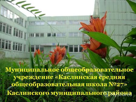 Муниципальное общеобразовательное учреждение «Каслинская средняя общеобразовательная школа 27» Каслинского муниципального района.