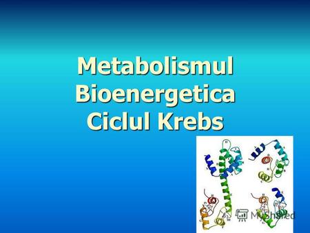Metabolismul Bioenergetica Ciclul Krebs. Noţiuni generale de metabolism. Catabolismui şi anabolismul. Căile metabolice centrale, ciclice şi specifice.