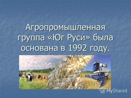 Агропромышленная группа «Юг Руси» была основана в 1992 году.