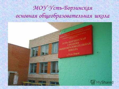 МОУ Усть-Борзинская основная общеобразовательная школа.