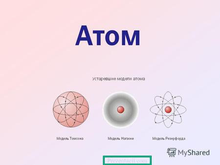 Атом Prezentacii.com. Атом Понятие об атоме Виды радиоактивных излучений Модели атома Опыт Резерфорда Размер ядра Противоречия модели атома Резерфорда.