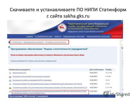 Скачиваете и устанавливаете ПО НИПИ Статинформ с сайта sakha.gks.ru.