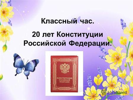 Классный час. 20 лет Конституции Российской Федерации.