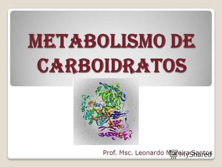 METABOLISMO DE CARBOIDRATOS Prof. Msc. Leonardo Moreira Santos.