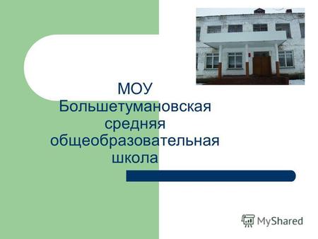 МОУ Большетумановская средняя общеобразовательная школа.