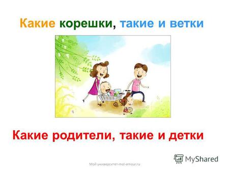 Какие корешки, такие и ветки Какие родители, такие и детки Мой университет-moi-amour.ru.