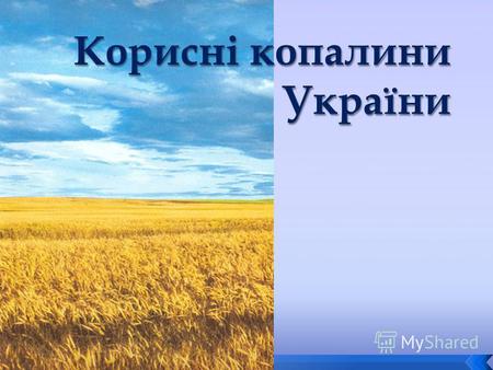 Україна багата на різноманітні корисні копалини. В ній розвідано близько 90 їх видів і розробляється 8 000 родовищ. За розвіданими запасами корисних копалин.