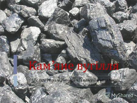 Кам яне вугілля Підготувала учениця 11 а класу Нагайло Марта.