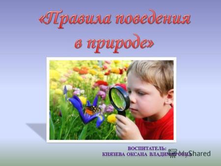 продолжить знакомство с русской природой, учить беречь ее; расширять кругозор детей при ознакомлении с природой, учить правилам поведения в природе; создавать.
