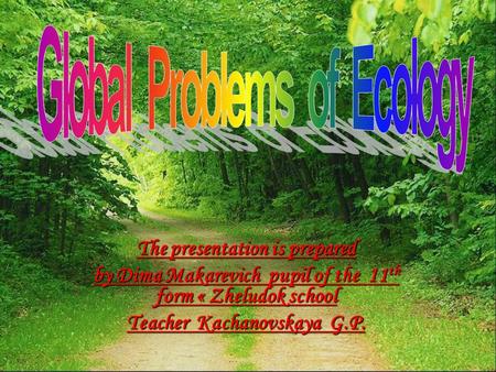 The presentation is prepared by Dima Makarevich pupil of the 11 th form « Zheludok school Teacher Kachanovskaya G.P.