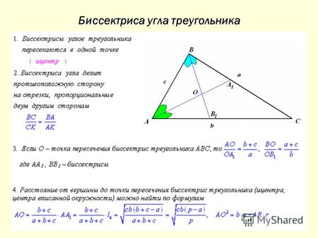 Биссектриса угла треугольника. Биссектриса угла треугольника ( способы нахождения )