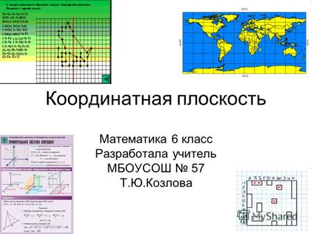 Координатная плоскость Математика 6 класс Разработала учитель МБОУСОШ 57 Т.Ю.Козлова.