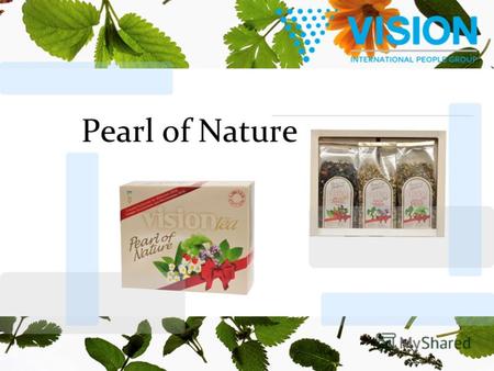 Pearl of Nature. Любой продукт Vision - результат бережного и эффективного использования только живых природных компонентов. С чаем Vision Tea забота.
