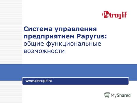 Система управления предприятием Papyrus: общие функциональные возможности www.petroglif.ru.