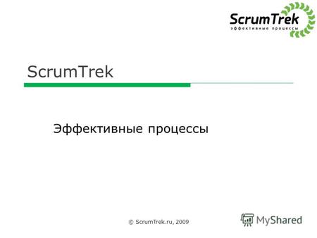 ScrumTrek © ScrumTrek.ru, 2009 Эффективные процессы.