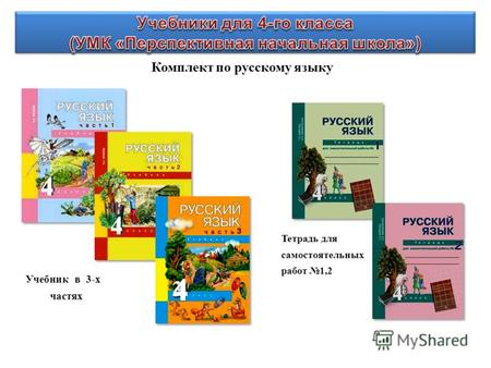 Комплект по русскому языку Тетрадь для самостоятельных работ 1,2 Учебник в 3-х частях.
