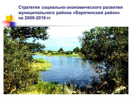 Стратегия социально-экономического развития муниципального района «Барятинский район» на 2009-2019 гг.