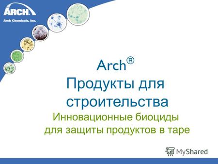 Arch ® Продукты для строительства Инновационные биоциды для защиты продуктов в таре.
