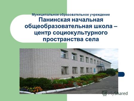 Муниципальное образовательное учреждение Панинская начальная общеобразовательная школа – центр социокультурного пространства села.