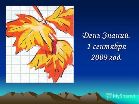 День Знаний. 1 сентября 2009 год.. 2009 год Указом президента Российской Федерации объявлен Годом молодёжи.
