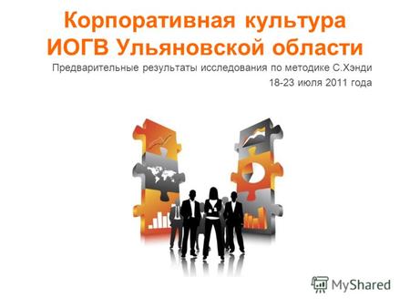 Корпоративная культура ИОГВ Ульяновской области Предварительные результаты исследования по методике С.Хэнди 18-23 июля 2011 года.