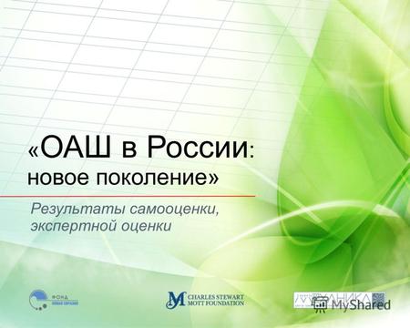 Результаты самооценки, экспертной оценки « ОАШ в России : новое поколение»