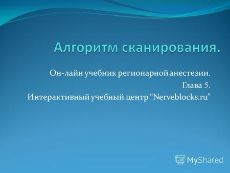 Он-лайн учебник регионарной анестезии. Глава 5. Интерактивный учебный центр Nerveblocks.ru.