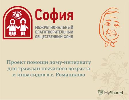 Проект помощи дому-интернату для граждан пожилого возраста и инвалидов в с. Ромашково.