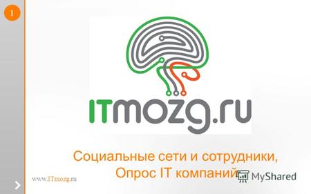Www.ITmozg.ru 1 Социальные сети и сотрудники, Опрос IT компаний.