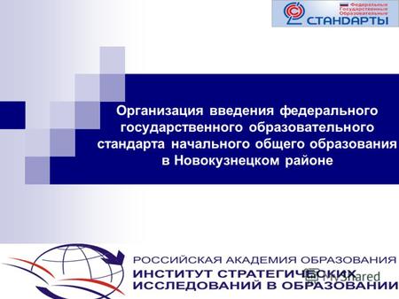 1 Организация введения федерального государственного образовательного стандарта начального общего образования в Новокузнецком районе.